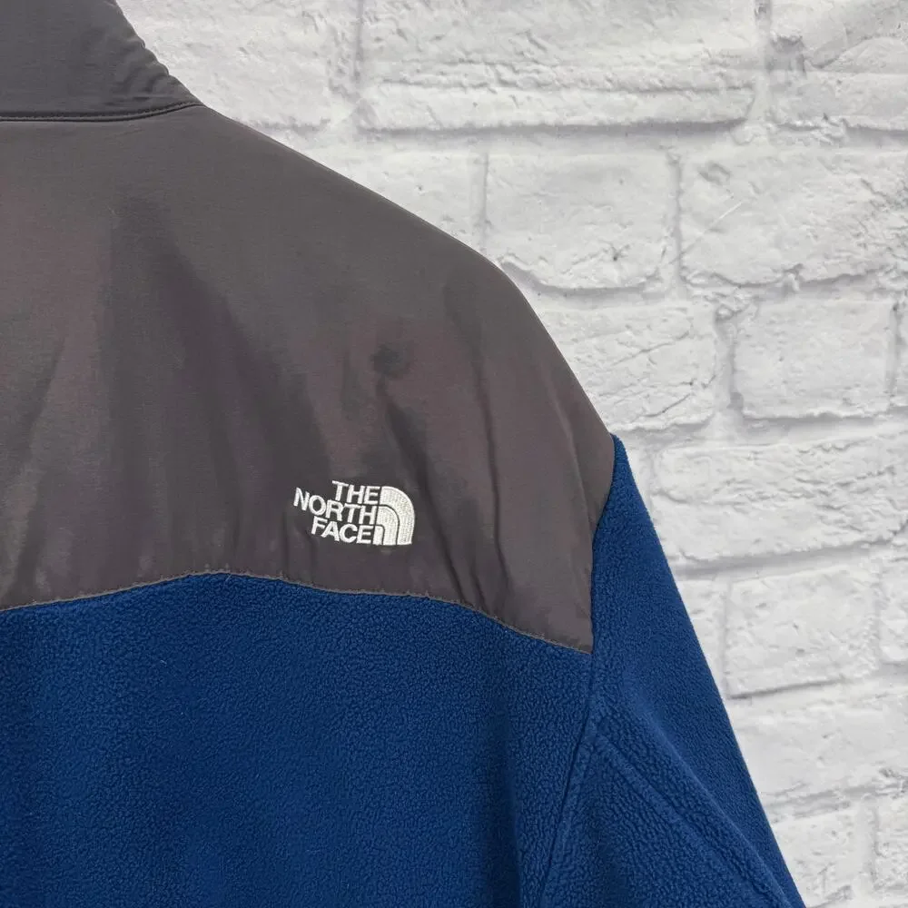 The North Face Denali Jacket Mens XL Royal Blue Gray Full Zip